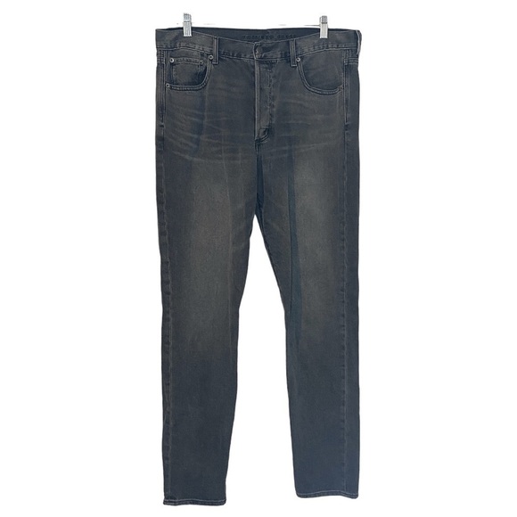 American Eagle Hi Rise Girlfriend buttonfly Denim Jeans Womens 12 x-long black - Picture 1 of 9